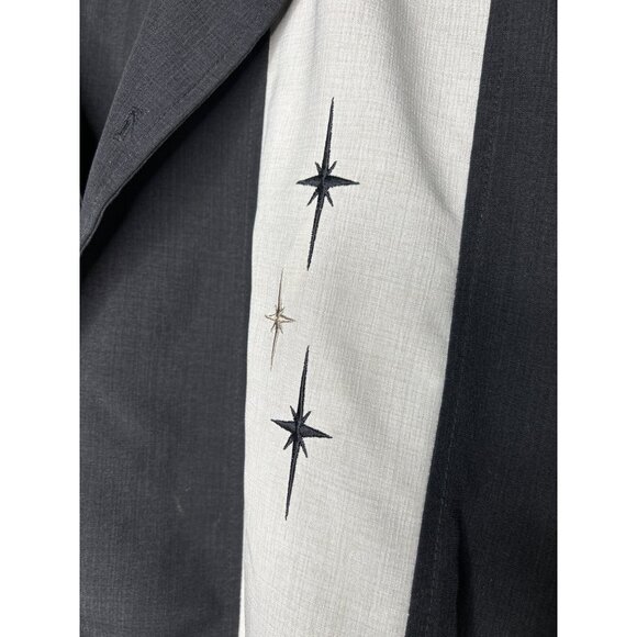 Steady Classics Mens 3X Black & Cream Bowling Shirt W/ Embroidered Star Design - Picture 3 of 11